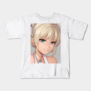 White Hair Anime Girl Kids T-Shirt